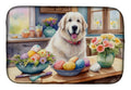 Decorating Easter Great Pyrenees Dish Drying Mat Absorbent Dish Drying Mat Pad for Kitchen Counter Dish Drainer Mat for Countertop, 14 x 21", Multicolor