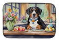 Decorating Easter Greater Swiss Mountain Dog Dish Drying Mat Absorbent Dish Drying Mat Pad for Kitchen Counter Dish Drainer Mat for Countertop, 14 x 21", Multicolor