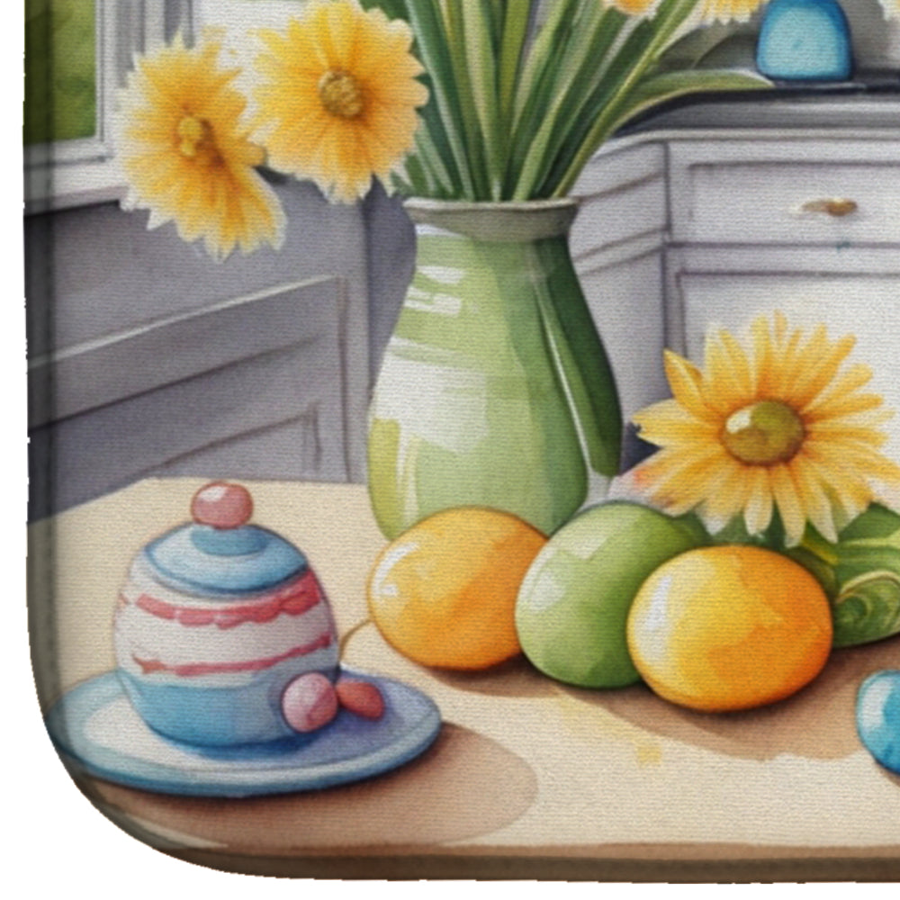 Decorating Easter Havanese Dish Drying Mat Absorbent Dish Drying Mat Pad for Kitchen Counter Dish Drainer Mat for Countertop, 14 x 21", Multicolor