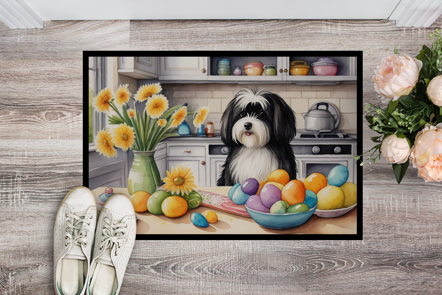 Decorating Easter Havanese Doormat Indoor Outdoor 18H X 27W Front Door Mat Rugs for Entryway, Non Slip Washable