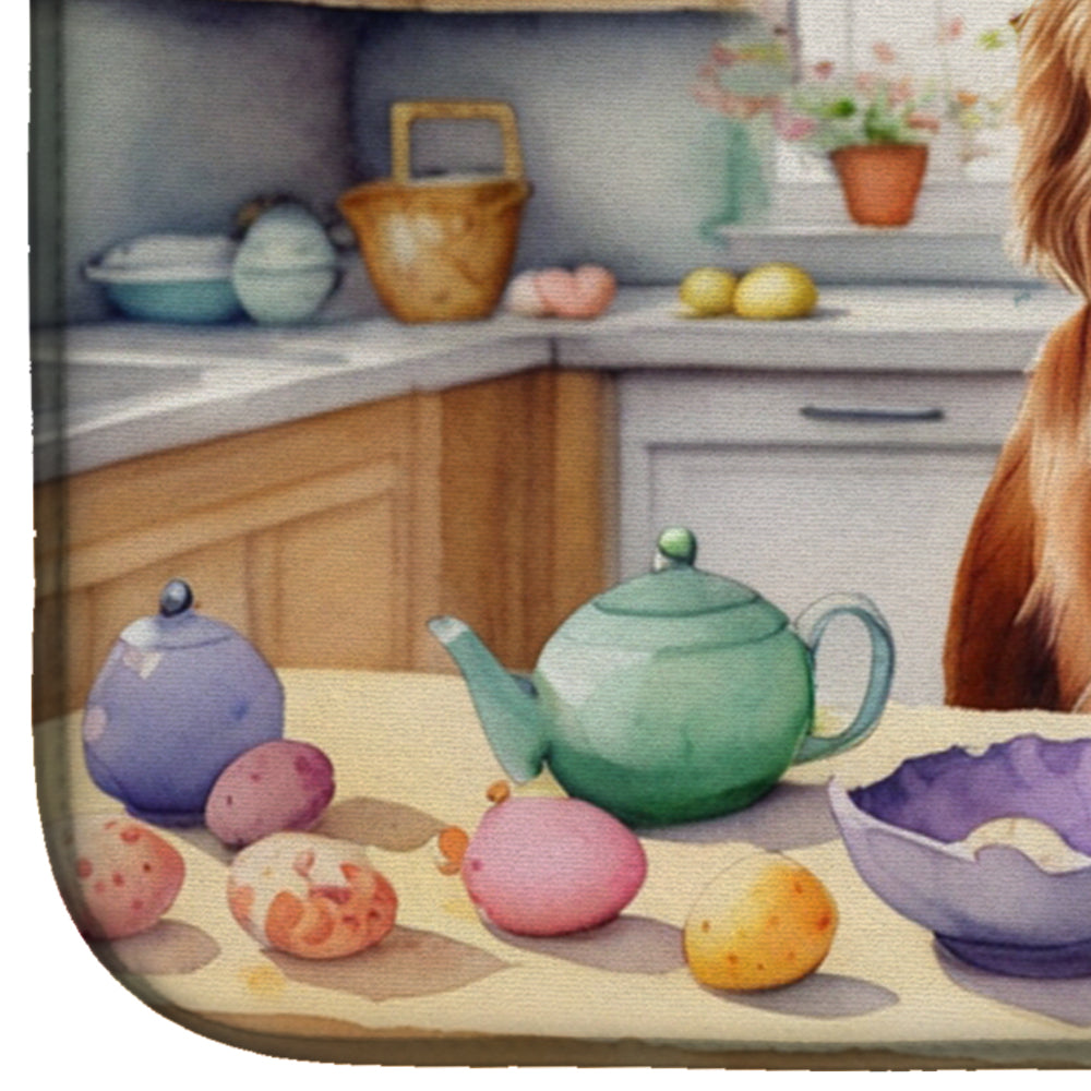 Decorating Easter Irish Setter Dish Drying Mat Absorbent Dish Drying Mat Pad for Kitchen Counter Dish Drainer Mat for Countertop, 14 x 21", Multicolor