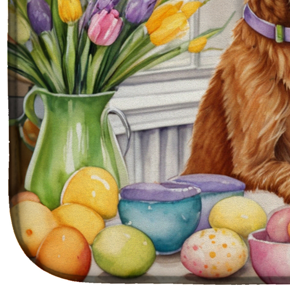 Decorating Easter Irish Terrier Dish Drying Mat Absorbent Dish Drying Mat Pad for Kitchen Counter Dish Drainer Mat for Countertop, 14 x 21", Multicolor