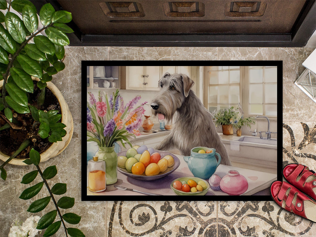 Decorating Easter Irish Wolfhound Doormat Indoor Outdoor 24H X 36W Front Door Mat Rugs for Entryway, Non Slip Washable Low Pile,