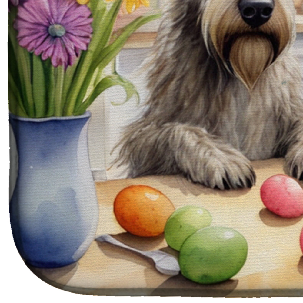 Decorating Easter Irish Wolfhound Dish Drying Mat Absorbent Dish Drying Mat Pad for Kitchen Counter Dish Drainer Mat for Countertop, 14 x 21", Multicolor