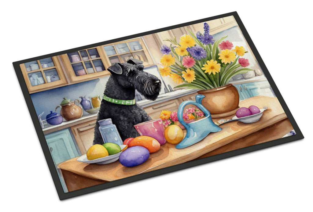 Decorating Easter Kerry Blue Terrier Doormat Indoor Outdoor 18H X 27W Front Door Mat Rugs for Entryway, Non Slip Washable