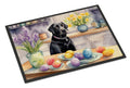 Decorating Easter Black Labrador Retriever Doormat Indoor Outdoor 18H X 27W Front Door Mat Rugs for Entryway, Non Slip Washable