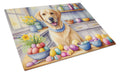 Decorating Easter Yellow Labrador Retriever Cutting Board Tempered Glass Kitchen Cutting Surface, Heat Resistant Chopping, Non-Slip Feet, Food Prep & Serving
