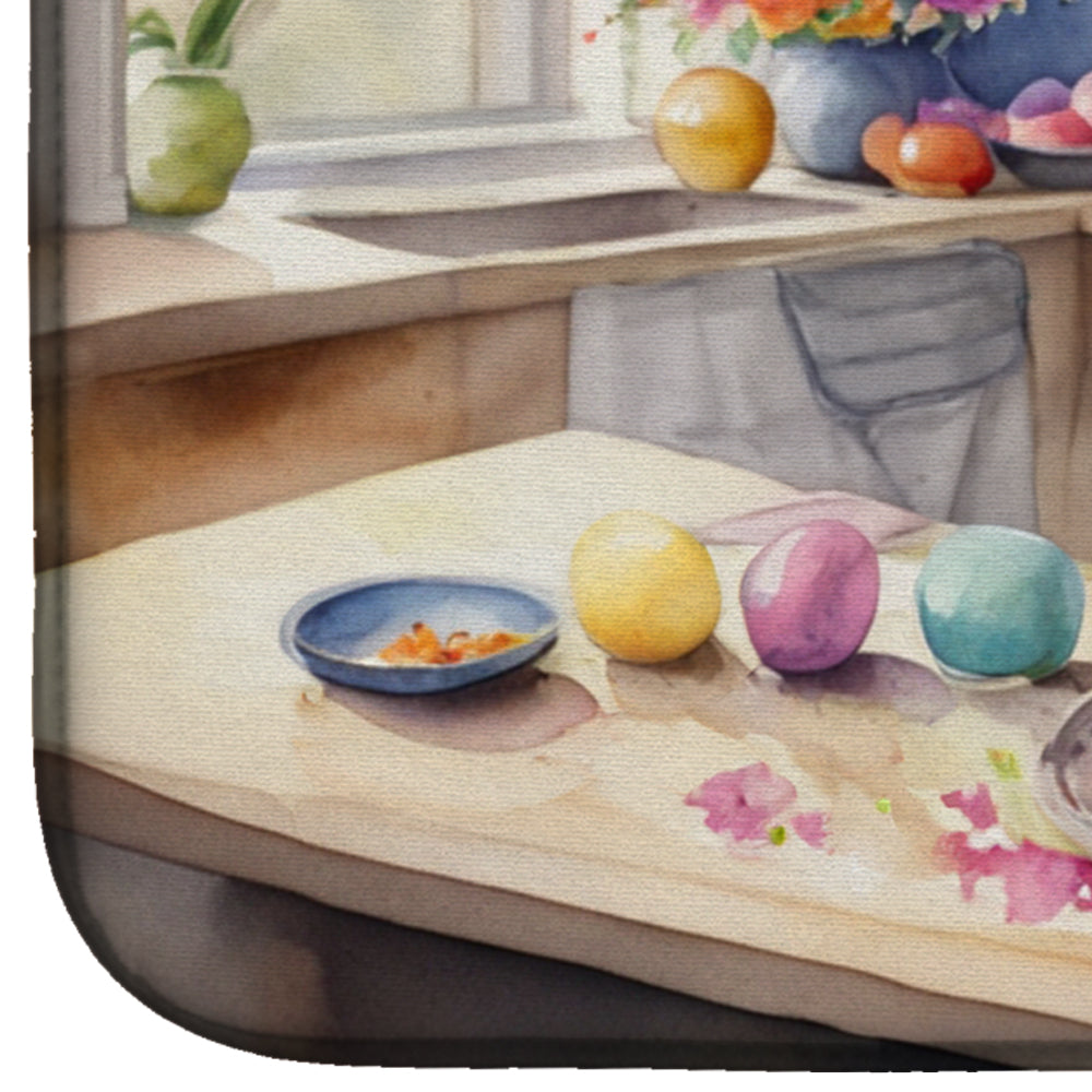 Decorating Easter Leonberger Dish Drying Mat Absorbent Dish Drying Mat Pad for Kitchen Counter Dish Drainer Mat for Countertop, 14 x 21", Multicolor
