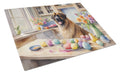 Decorating Easter Leonberger Cutting Board Tempered Glass Kitchen Cutting Surface, Heat Resistant Chopping, Non-Slip Feet, Food Prep & Serving
