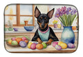 Decorating Easter Manchester Terrier Dish Drying Mat Absorbent Dish Drying Mat Pad for Kitchen Counter Dish Drainer Mat for Countertop, 14 x 21", Multicolor