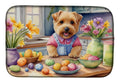 Decorating Easter Norfolk Terrier Dish Drying Mat Absorbent Dish Drying Mat Pad for Kitchen Counter Dish Drainer Mat for Countertop, 14 x 21", Multicolor