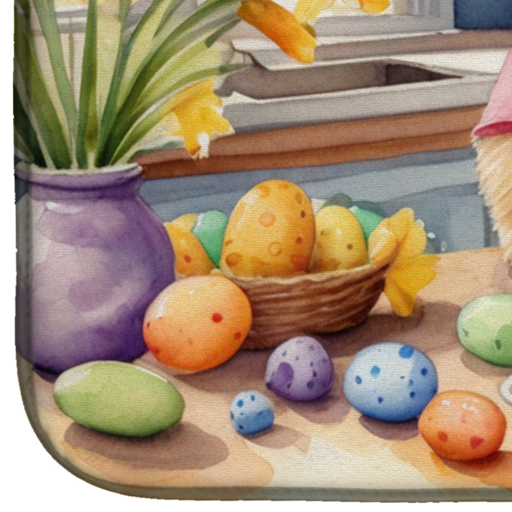 Decorating Easter Norfolk Terrier Dish Drying Mat Absorbent Dish Drying Mat Pad for Kitchen Counter Dish Drainer Mat for Countertop, 14 x 21", Multicolor