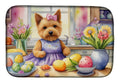 Decorating Easter Norwich Terrier Dish Drying Mat Absorbent Dish Drying Mat Pad for Kitchen Counter Dish Drainer Mat for Countertop, 14 x 21", Multicolor