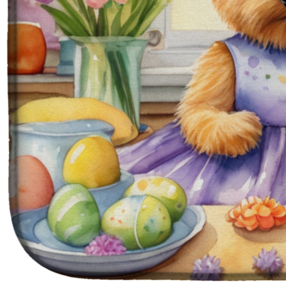 Decorating Easter Norwich Terrier Dish Drying Mat Absorbent Dish Drying Mat Pad for Kitchen Counter Dish Drainer Mat for Countertop, 14 x 21", Multicolor