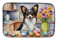 Decorating Easter Papillon Dish Drying Mat Absorbent Dish Drying Mat Pad for Kitchen Counter Dish Drainer Mat for Countertop, 14 x 21", Multicolor