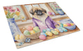 Decorating Easter Pekingese Cutting Board Tempered Glass Kitchen Cutting Surface, Heat Resistant Chopping, Non-Slip Feet, Food Prep & Serving