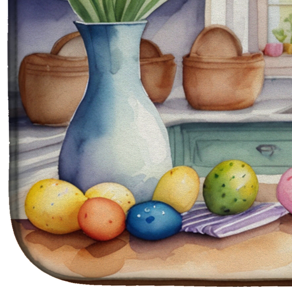 Decorating Easter Pointer Dish Drying Mat Absorbent Dish Drying Mat Pad for Kitchen Counter Dish Drainer Mat for Countertop, 14 x 21", Multicolor