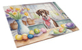 Decorating Easter Pointer Cutting Board Tempered Glass Kitchen Cutting Surface, Heat Resistant Chopping, Non-Slip Feet, Food Prep & Serving