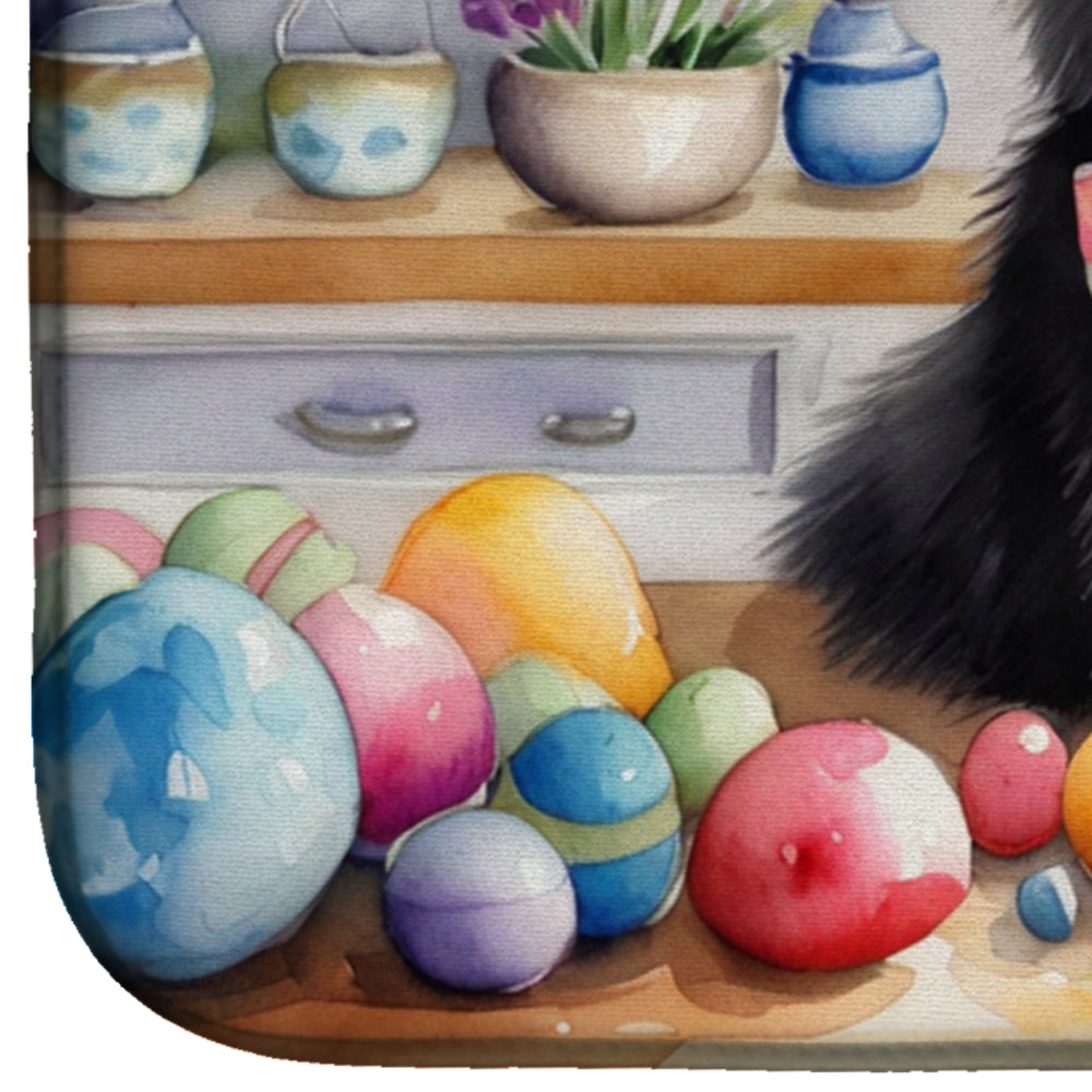 Decorating Easter Pomeranian Dish Drying Mat Absorbent Dish Drying Mat Pad for Kitchen Counter Dish Drainer Mat for Countertop, 14 x 21", Multicolor
