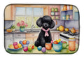 Decorating Easter Black Poodle Dish Drying Mat Absorbent Dish Drying Mat Pad for Kitchen Counter Dish Drainer Mat for Countertop, 14 x 21", Multicolor