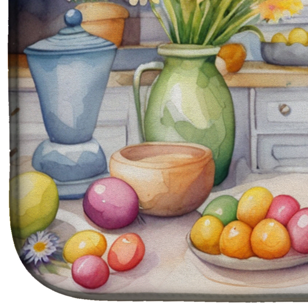 Decorating Easter Poodle Dish Drying Mat Absorbent Dish Drying Mat Pad for Kitchen Counter Dish Drainer Mat for Countertop, 14 x 21", Multicolor