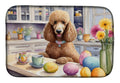 Decorating Easter Poodle Dish Drying Mat Absorbent Dish Drying Mat Pad for Kitchen Counter Dish Drainer Mat for Countertop, 14 x 21", Multicolor