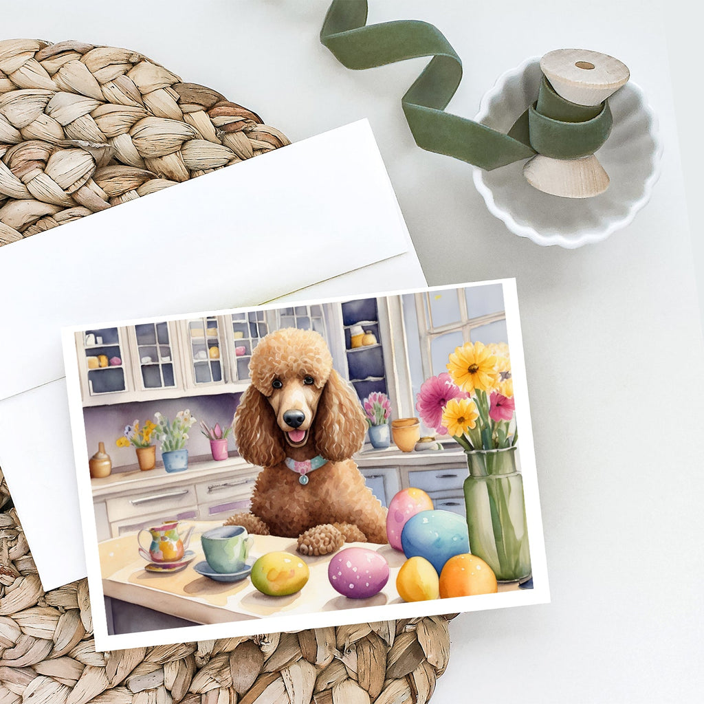Decorating Easter Poodle Greeting Cards Pack of 8 Blank Cards with Envelopes Whimsical A7 Size 5x7