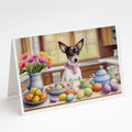 Decorating Easter Rat Terrier Greeting Cards Pack of 8 Blank Cards with Envelopes Whimsical A7 Size 5x7