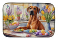 Decorating Easter Rhodesian Ridgeback Dish Drying Mat Absorbent Dish Drying Mat Pad for Kitchen Counter Dish Drainer Mat for Countertop, 14 x 21", Multicolor