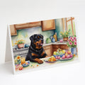 Decorating Easter Rottweiler Greeting Cards Pack of 8 Blank Cards with Envelopes Whimsical A7 Size 5x7