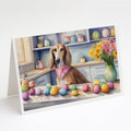Decorating Easter Saluki Greeting Cards Pack of 8 Blank Cards with Envelopes Whimsical A7 Size 5x7