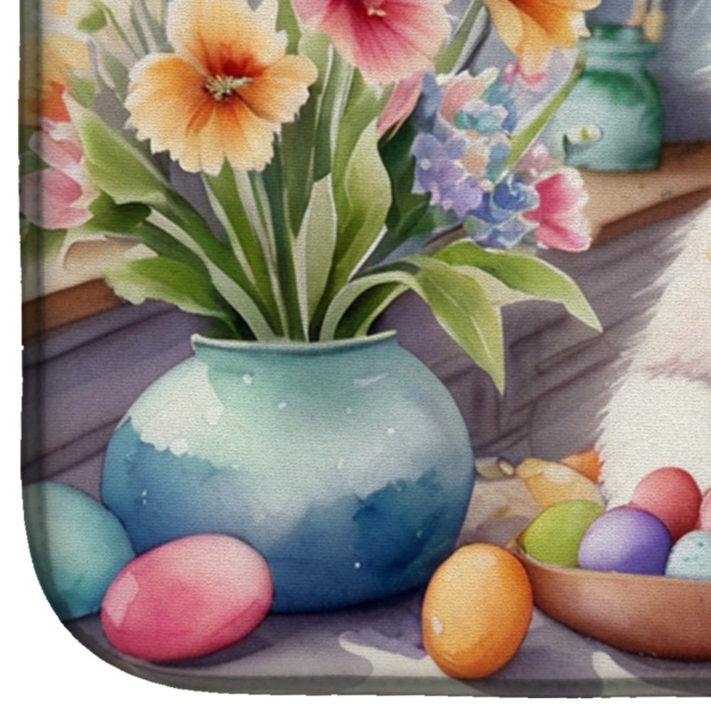 Decorating Easter Samoyed Dish Drying Mat Absorbent Dish Drying Mat Pad for Kitchen Counter Dish Drainer Mat for Countertop, 14 x 21", Multicolor