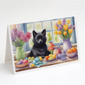 Decorating Easter Schipperke Greeting Cards Pack of 8 Blank Cards with Envelopes Whimsical A7 Size 5x7