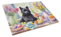 Decorating Easter Schipperke Cutting Board Tempered Glass Kitchen Cutting Surface, Heat Resistant Chopping, Non-Slip Feet, Food Prep & Serving