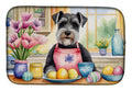 Decorating Easter Schnauzer Dish Drying Mat Absorbent Dish Drying Mat Pad for Kitchen Counter Dish Drainer Mat for Countertop, 14 x 21", Multicolor