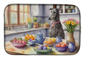 Decorating Easter Scottish Deerhound Dish Drying Mat Absorbent Dish Drying Mat Pad for Kitchen Counter Dish Drainer Mat for Countertop, 14 x 21", Multicolor