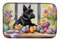 Decorating Easter Scottish Terrier Dish Drying Mat Absorbent Dish Drying Mat Pad for Kitchen Counter Dish Drainer Mat for Countertop, 14 x 21", Multicolor
