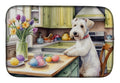Decorating Easter Sealyham Terrier Dish Drying Mat Absorbent Dish Drying Mat Pad for Kitchen Counter Dish Drainer Mat for Countertop, 14 x 21", Multicolor