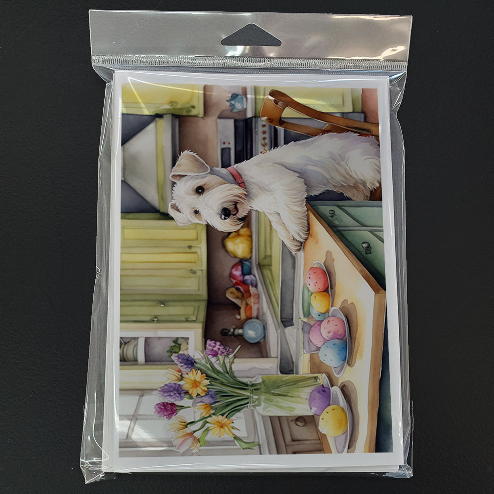 Decorating Easter Sealyham Terrier Greeting Cards Pack of 8 Blank Cards with Envelopes Whimsical A7 Size 5x7