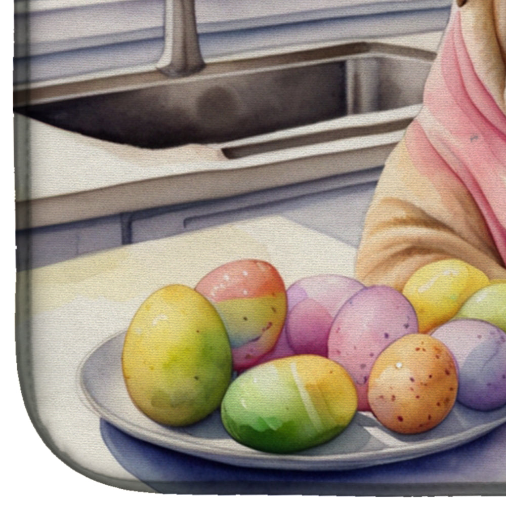 Decorating Easter Shar Pei Dish Drying Mat Absorbent Dish Drying Mat Pad for Kitchen Counter Dish Drainer Mat for Countertop, 14 x 21", Multicolor
