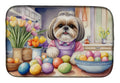 Decorating Easter Shih Tzu Dish Drying Mat Absorbent Dish Drying Mat Pad for Kitchen Counter Dish Drainer Mat for Countertop, 14 x 21", Multicolor
