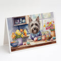 Decorating Easter Skye Terrier Greeting Cards Pack of 8 Blank Cards with Envelopes Whimsical A7 Size 5x7
