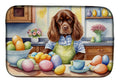 Decorating Easter Sussex Spaniel Dish Drying Mat Absorbent Dish Drying Mat Pad for Kitchen Counter Dish Drainer Mat for Countertop, 14 x 21", Multicolor