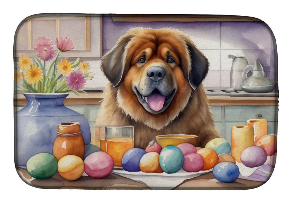 Decorating Easter Tibetan Mastiff Dish Drying Mat Absorbent Dish Drying Mat Pad for Kitchen Counter Dish Drainer Mat for Countertop, 14 x 21", Multicolor