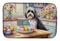 Decorating Easter Tibetan Terrier Dish Drying Mat Absorbent Dish Drying Mat Pad for Kitchen Counter Dish Drainer Mat for Countertop, 14 x 21", Multicolor