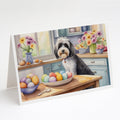 Decorating Easter Tibetan Terrier Greeting Cards Pack of 8 Blank Cards with Envelopes Whimsical A7 Size 5x7