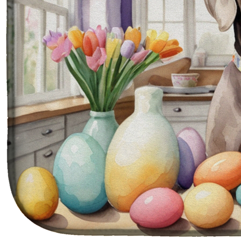 Decorating Easter Weimaraner Dish Drying Mat Absorbent Dish Drying Mat Pad for Kitchen Counter Dish Drainer Mat for Countertop, 14 x 21", Multicolor