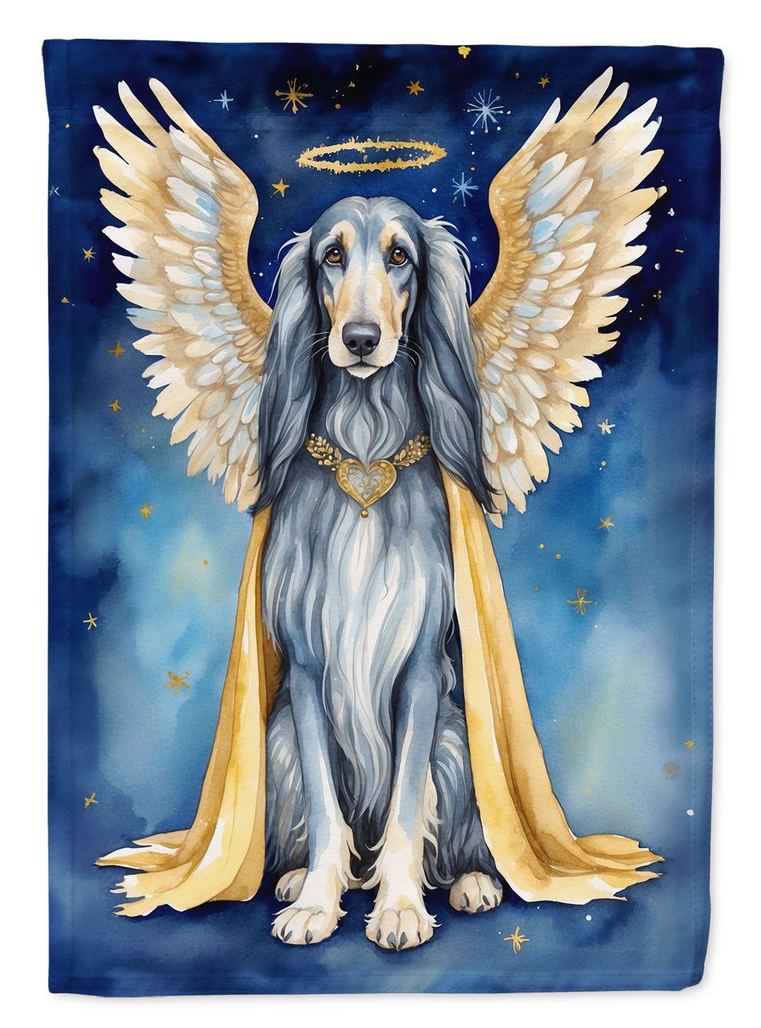 Afghan Hound My Angel House Flag 28x40 Porch Sleeve Pole Decorative Outside Yard Banner Artwork Wall Hanging, Polyester