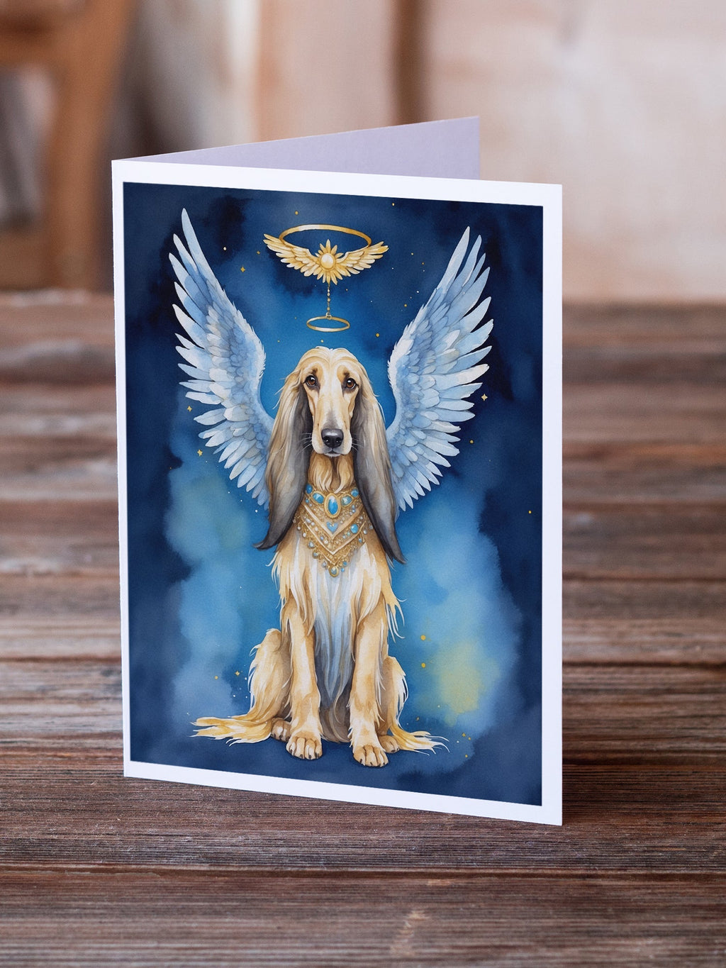 Afghan Hound My Angel Greeting Cards Pack of 8 Blank Cards with Envelopes Whimsical A7 Size 5x7