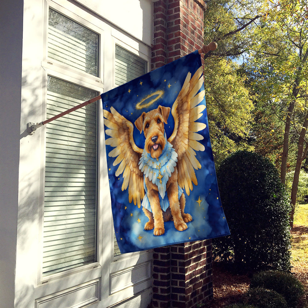 Airedale Terrier My Angel House Flag 28x40 Porch Sleeve Pole Decorative Outside Yard Banner Artwork Wall Hanging, Polyester